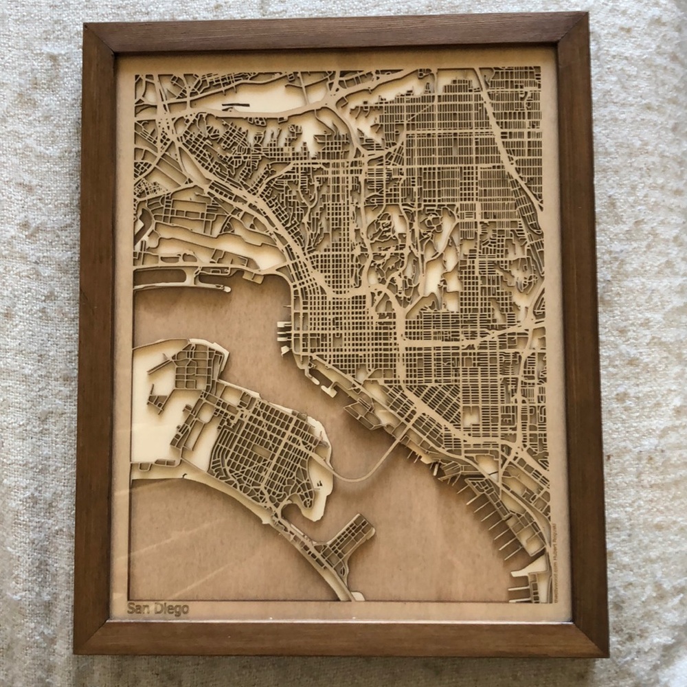 Beautiful etched wooden drawing of SD